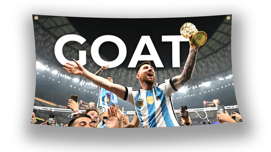 Lionel Messi "GOAT" Argentina Flag